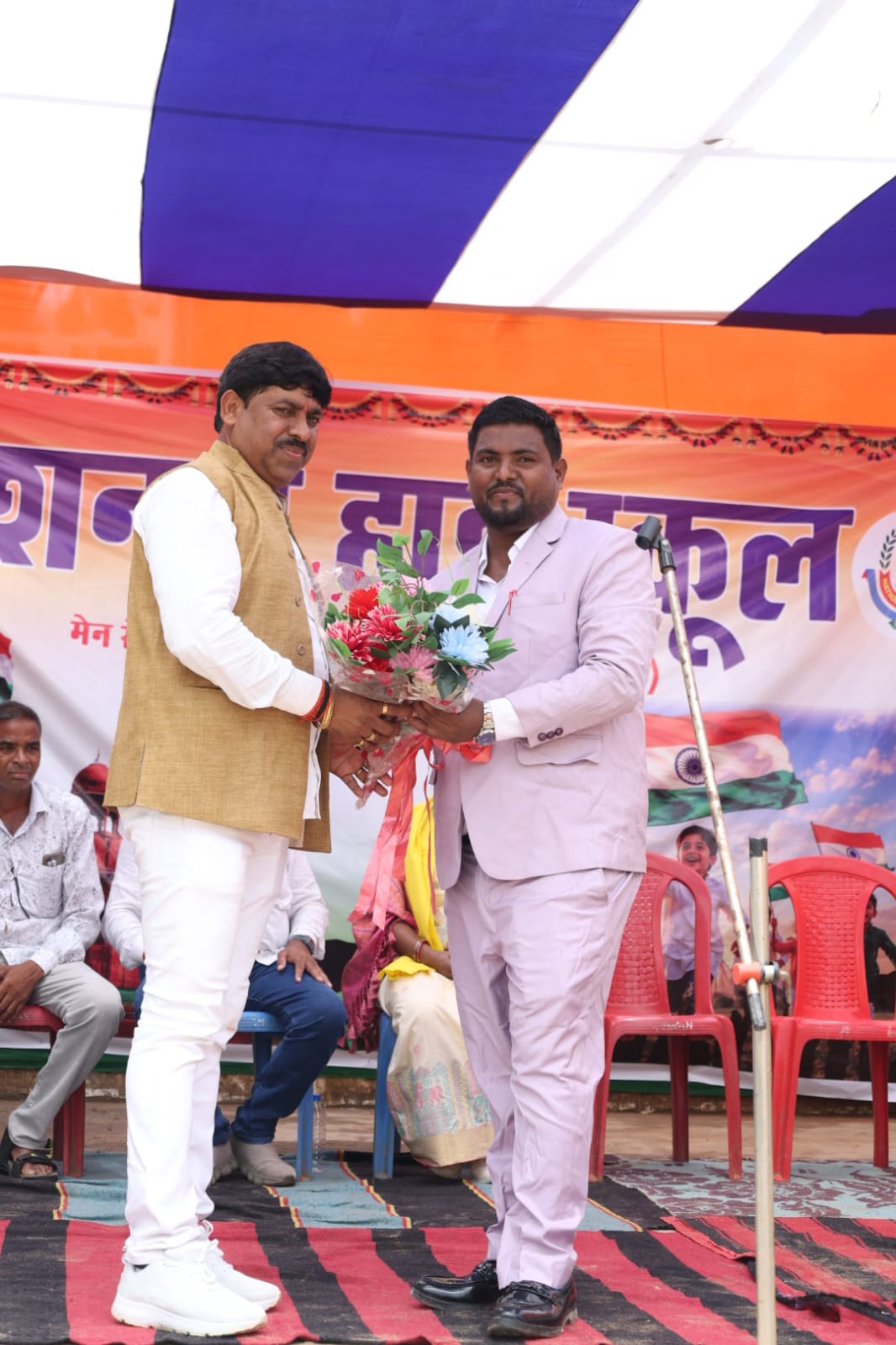 Welcoming the chief guest